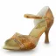 Chic / Beautiful Bronze Rhinestone Prom Latin Dance Shoes 2021 7 cm Stiletto Heels Open / Peep Toe Womens Sandals High Heels