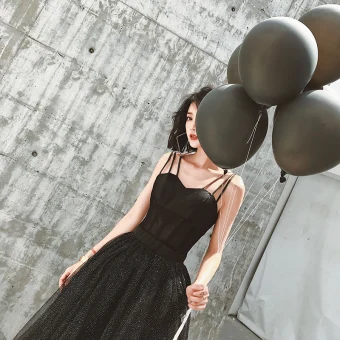 Modest Simple Modern Fashion Black Evening Dresses 2019 A Line Princess Scoop Neck Sleeveless Floor Length Long Formal Dresses