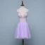Sexy Lavande Robe De Cocktail 2019 Princesse V-Cou Perlage Faux Diamant Sans Manches Dos Nu Courte Robe De Ceremonie