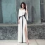 Mode Ivory / Creme Abendkleider 2019 A Linie One-Shoulder Schleife Kurze Ärmel Rückenfreies Gespaltete Front Lange Festliche Kleider
