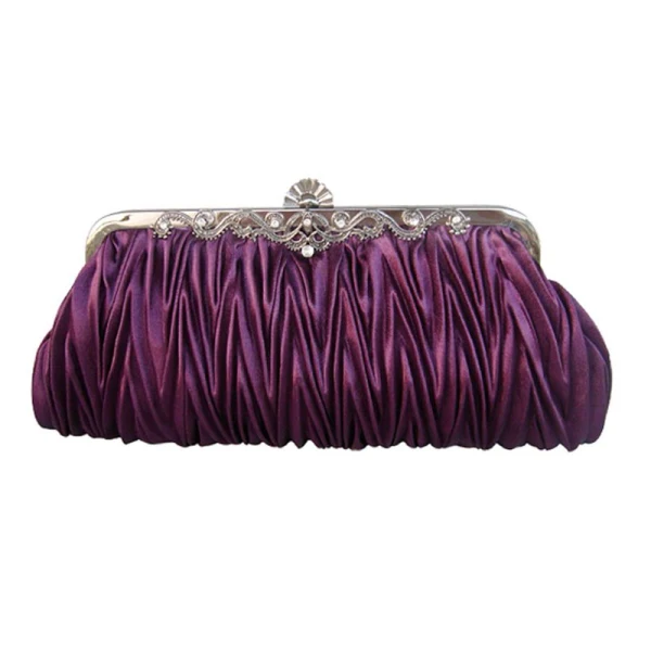 Klassieke Elegante Zilveren Handtassen Gestreept Kralen Rhinestone Velour Huwelijk Feest Accessoires 2019