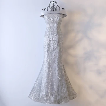 Amazing Unique Silver Evening Dresses 2017 Sequins Crossed Straps Sleeveless Square Neckline Floor Length Long Trumpet Mermaid Formal Dresses