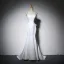 Elegante Ivory / Creme Abendkleider 2018 Mermaid Schleife Spaghettiträger Rückenfreies Ärmellos Sweep / Pinsel Zug Festliche Kleider