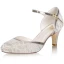 Mode Champagne En Dentelle Chaussure De Mariée 2021 Satin 6 cm Talons Aiguilles À Bout Rond Mariage Talons Hauts