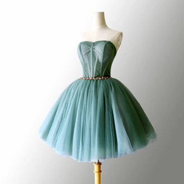 Sexy Vert Jade Robe De Cocktail 2018 Robe Boule Cristal Amoureux Sans Manches Dos Nu Courte Robe De Ceremonie
