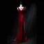 Classic Burgundy Evening Dresses  2019 Trumpet / Mermaid Suede Square Neckline Beading Sleeveless Backless Sweep Train Formal Dresses