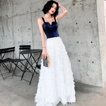 Chic Belle Ivoire Robe De Soirée 2019 Princesse Bretelles Spaghetti Sans Manches Dos Nu Gland Longue Robe De Ceremonie