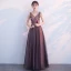 Elegant Black Prom Dresses 2018 A-Line / Princess Beading Appliques V-Neck Backless Sleeveless Floor-Length / Long Formal Dresses