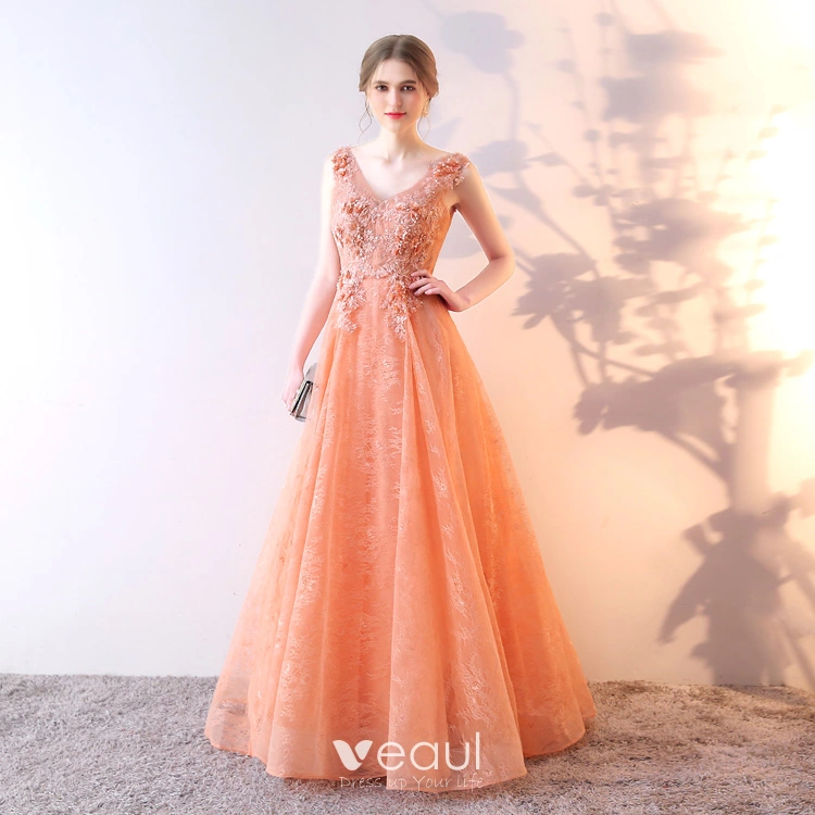 Orange classy dress cheap