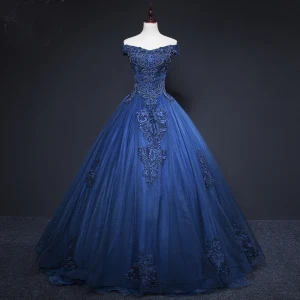 Vintage Granatowe Sukienki Na Bal 2019 Princessa Przy Ramieniu Frezowanie Kryształ Z Koronki Kwiat Bez Rękawów Bez Pleców Długie Sukienki Wizytowe