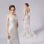 Charming Champagne Wedding Dresses 2021 Trumpet / Mermaid Spaghetti Straps Beading Sequins Lace Flower Sleeveless Backless Court Train Wedding