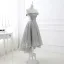 Schöne Grau Glanz Abendkleider 2018 A Linie Pailletten Off Shoulder Rückenfreies Ärmellos Asymmetrisch Festliche Kleider