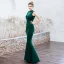 Chic / Beautiful Dark Green Evening Dresses  2019 Trumpet / Mermaid High Neck Beading Sleeveless Backless Floor-Length / Long Formal Dresses