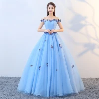 Chic / Beautiful Pool Blue Prom Dresses 2019 A-Line / Princess Off-The-Shoulder Lace Butterfly Sleeveless Backless Floor-Length / Long Formal Dresses