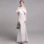 Chic / Belle Champagne Plage Robe De Mariée 2019 Trompette / Sirène De l'épaule En Dentelle Fleur Manches Courtes Dos Nu Train De Balayage