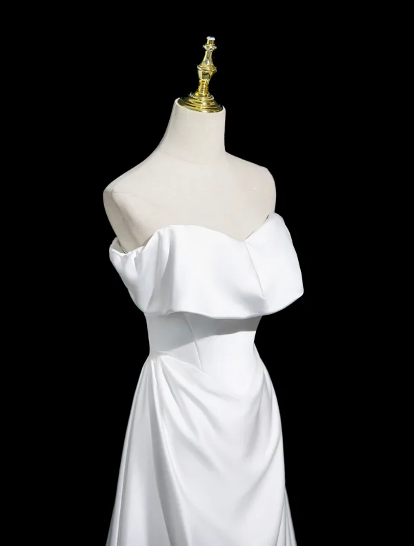 Schlicht Ivory / Creme Abendkleider 2025 A Linie Bandeau Ärmellos Rückenfreies Lange Abend Festliche Kleider