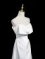 Schlicht Ivory / Creme Abendkleider 2025 A Linie Bandeau Ärmellos Rückenfreies Lange Abend Festliche Kleider