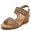Roman Beige Street Wear Pierced Womens Sandals 2021 5 cm Wedges Open / Peep Toe Sandals