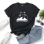 Lovely Casual Summer Loose White Cartoon Cotton Women's Tops 2021 Scoop Neck Short Sleeve T-Shirts