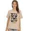 Fashion Street Wear Khaki Summer Loose Butterfly Printing Cotton T-Shirts 2021 Scoop Neck Short Sleeve Women's Tops T-shirt