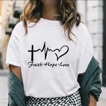 Casual Sommar Lösa Brev Grafik Vita T Shirts 2021 Bomull Urringning Korta Ärm Damtoppar T Shirt