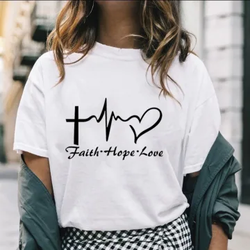 Désinvolte Été Ample Graphique De Lettre Blanche T Shirts 2021 Coton Encolure Dégagée Manches Courtes Hauts Pour Femmes T Shirt