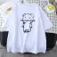 Summer Street Wear White Cartoon Loose T-Shirts 2021 Cotton Scoop Neck Short Sleeve Women's Tops