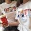 Summer Casual White Cartoon Printing T-Shirts 2021 Cotton Scoop Neck Short Sleeve Women's Tops