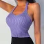 Summer Purple Knitting Tight  Sweatshirts Tank 2021 Halter Sleeveless Backless Women's Tops
