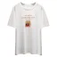 Fashion White Cotton Street Wear Cartoon Printing Loose T-Shirts 2021 Scoop Neck Short Sleeve Women's Tops T-shirt