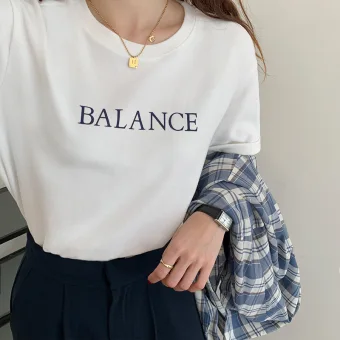 Casual Summer Letter Graphic White Loose Cotton T Shirt 2021 Scoop Neck Short Sleeve Women S Tops T Shirts