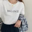 Casual Summer Letter Graphic White Loose Cotton T-shirt 2021 Scoop Neck Short Sleeve Women's Tops T-Shirts