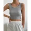 Summer Grey Outdoor Sports Gymnasium Tight  Tank Sweatshirts 2021 U-Neck Sleeveless Backless Women's Tops