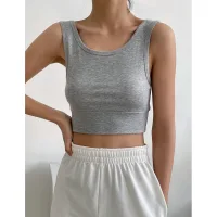 Summer Grey Outdoor Sports Gymnasium Tight  Tank Sweatshirts 2021 U-Neck Sleeveless Backless Women's Tops