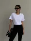 Summer Casual Cotton White T-Shirts 2021 Regular Scoop Neck Short Sleeve Women's Tops T-shirt