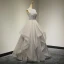 Chic / Beautiful Grey Prom Dresses 2017 Formal Dresses Evening Dresses  A-Line / Princess Scoop Neck Sleeveless Beading Ruffle Backless Organza