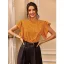 Fashion Yellow Street Wear Spotted T-Shirts 2021 Scoop Neck Bell sleeves Women T-shirt