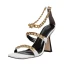 Sexy Roman White Street Wear Womens Sandals 2021 Metal Ankle Strap 9 cm Stiletto Heels Open / Peep Toe Sandals High Heels
