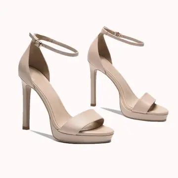 Chic Beautiful Nude Summer Cocktail Party Evening Party Womens Sandals 2021 Ankle Strap 12 Cm Stiletto Heels Open Peep Toe Sandals High Heels