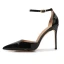 Sexy Fashion Black Cocktail Party Evening Party Womens Shoes 2021 Patent Leather Ankle Strap 12 cm Stiletto Heels Pointed Toe Womens Shoes High Heels