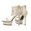 Charmant Sexy Champagne Chaussure De Mariée 2021 Cuir Bride Cheville Faux Diamant Gland 12 cm Talons Aiguilles Peep Toes / Bout Ouvert Mariage Sandales Talons Hauts