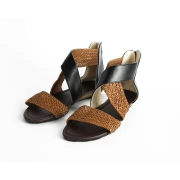 Romain Noire Désinvolte Été Plate Sandales Femme 2021 Tresser X Strap Peep Toes Bout Ouvert Sandales