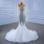 Sparkly Charming Silver Beading Sequins Rhinestone 2021 Trumpet / Mermaid Scoop Neck Long Sleeve Court Train Wedding Dresses