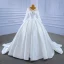 High-end Ivory Ball Gown Wedding Dresses 2021 V-Neck Long Sleeve Backless Chapel Train Wedding