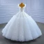 Luxus / Herrlich Weiß Plissee Spitze Blumen Brautkleider / Hochzeitskleider 2021 Ballkleid Eckiger Ausschnitt Perlenstickerei Pailletten Ärmellos Rückenfreies Kapelle-Schleppe Hochzeit
