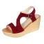 Romantic Black Street Wear Suede Womens Sandals 2021 8 cm Wedges Open / Peep Toe Sandals