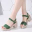 Chic / Beautiful Green Summer Street Wear Suede Womens Sandals 2021 6 cm Thick Heels Open / Peep Toe Sandals