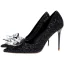 Sexy Scintillantes Noire Cristal Paillettes Cocktail Soirée Escarpins 2021 9 cm Talons Aiguilles À Bout Pointu Escarpins Talons Hauts