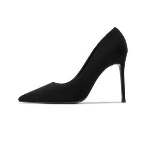 Chic Belle Noire Daim Soirée Escarpins 2021 10 Cm Talons Aiguilles À Bout Pointu Escarpins Talons Hauts