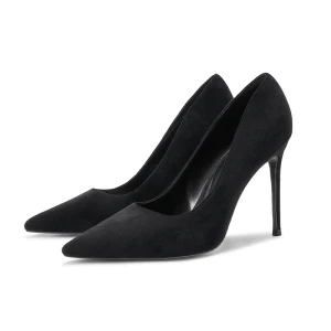 Chic Beautiful Black Office Ol Suede Pumps 2021 8 Cm Stiletto Heels Pointed Toe Pumps High Heels